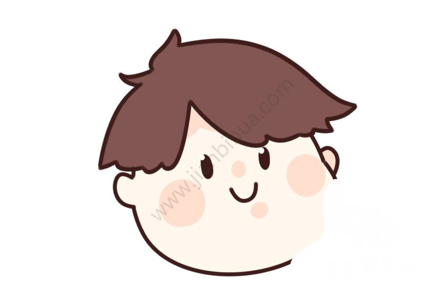 短發(fā)男生頭像簡筆畫示例
