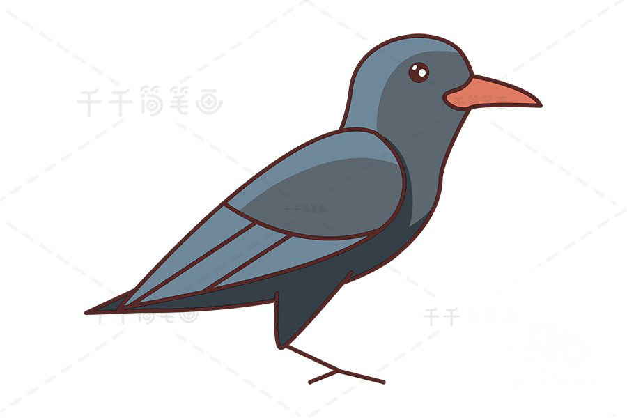山鴉簡筆畫