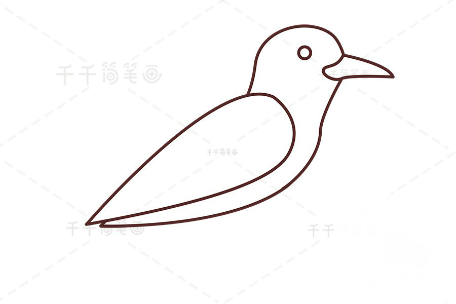 山鴉簡筆畫第二步
