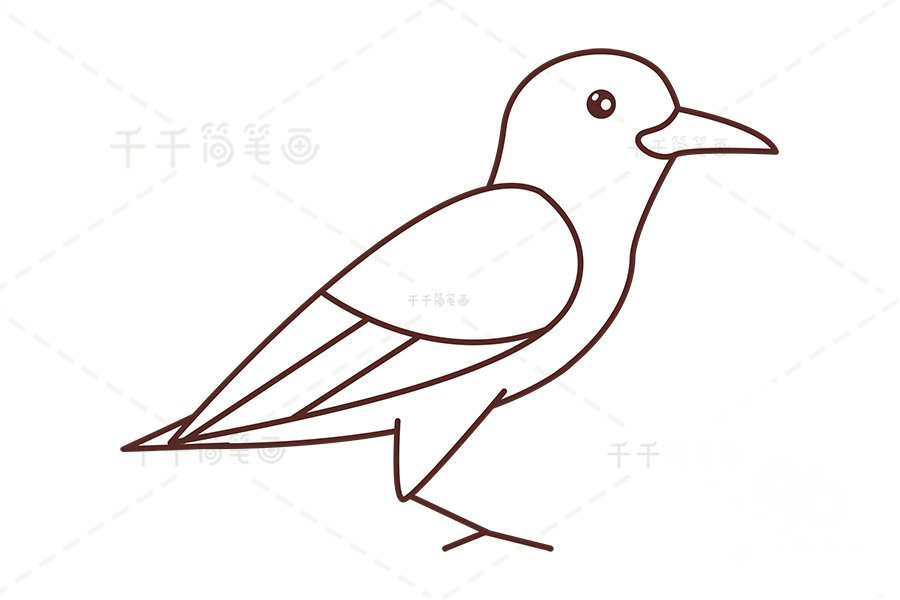 山鴉簡筆畫第三步