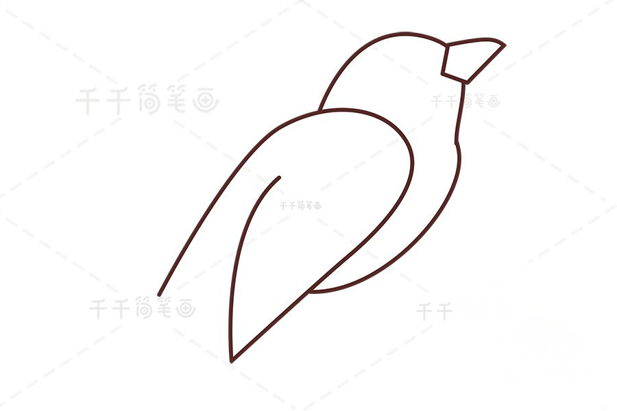 白頭鵯翅膀與嘴巴繪制