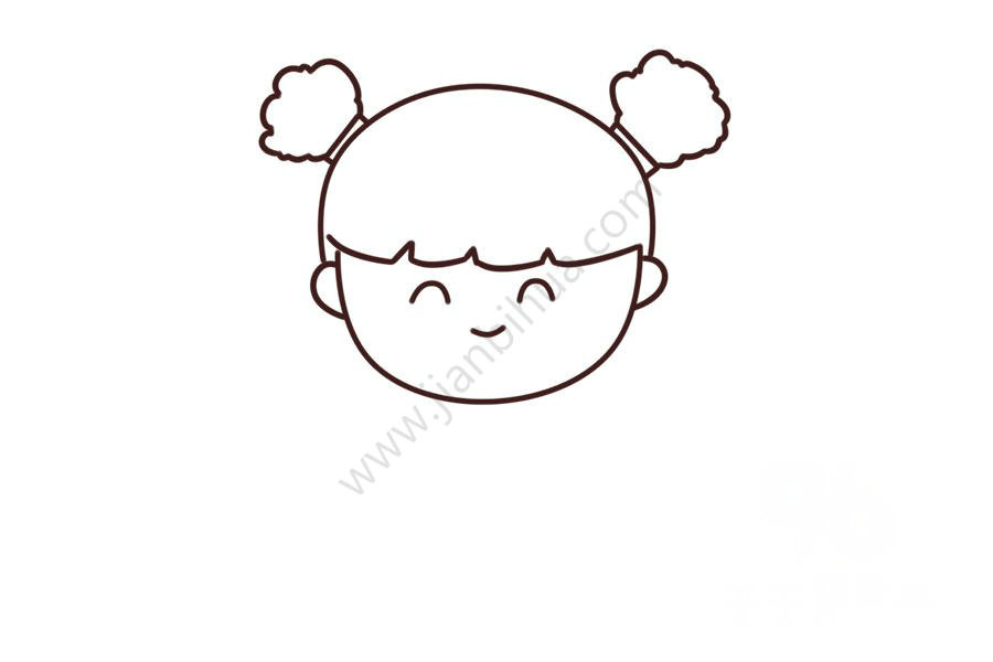 女孩簡筆畫圖片