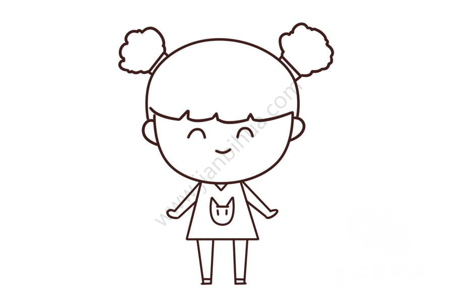 女孩簡筆畫教程