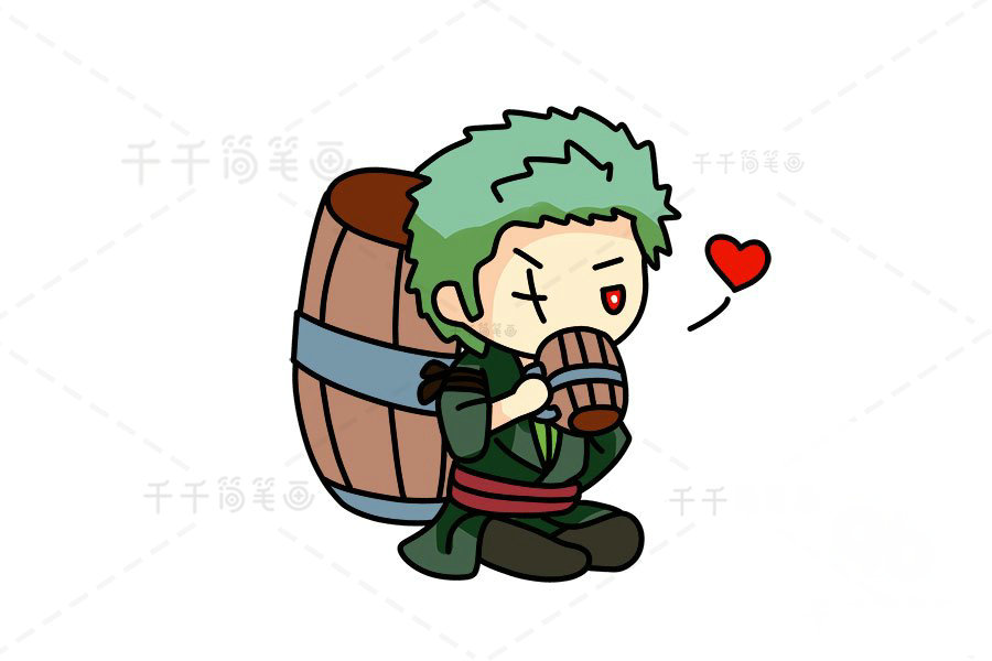 索隆頭部繪制