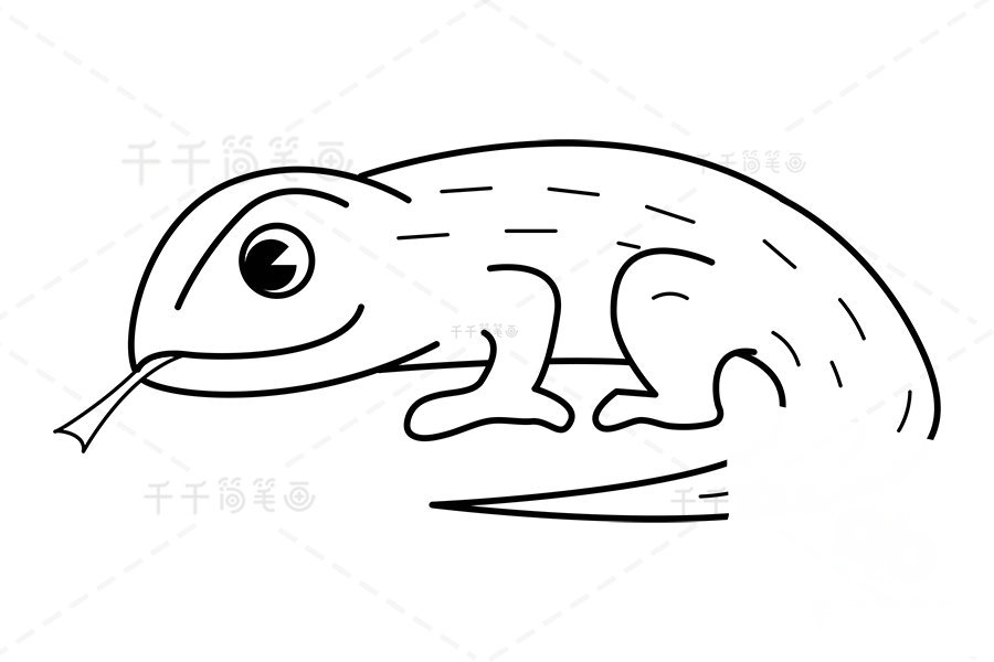 畫(huà)巨蜥的身體紋路