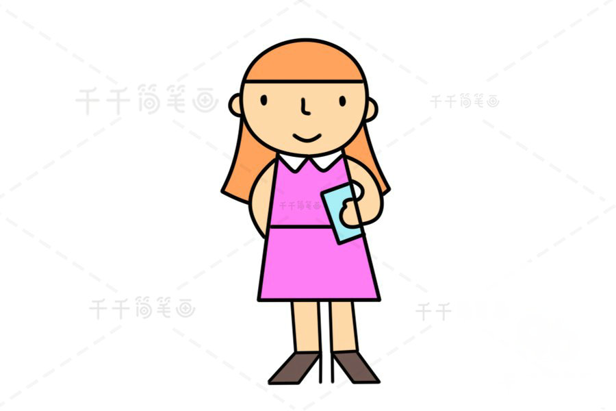 秘書簡筆畫