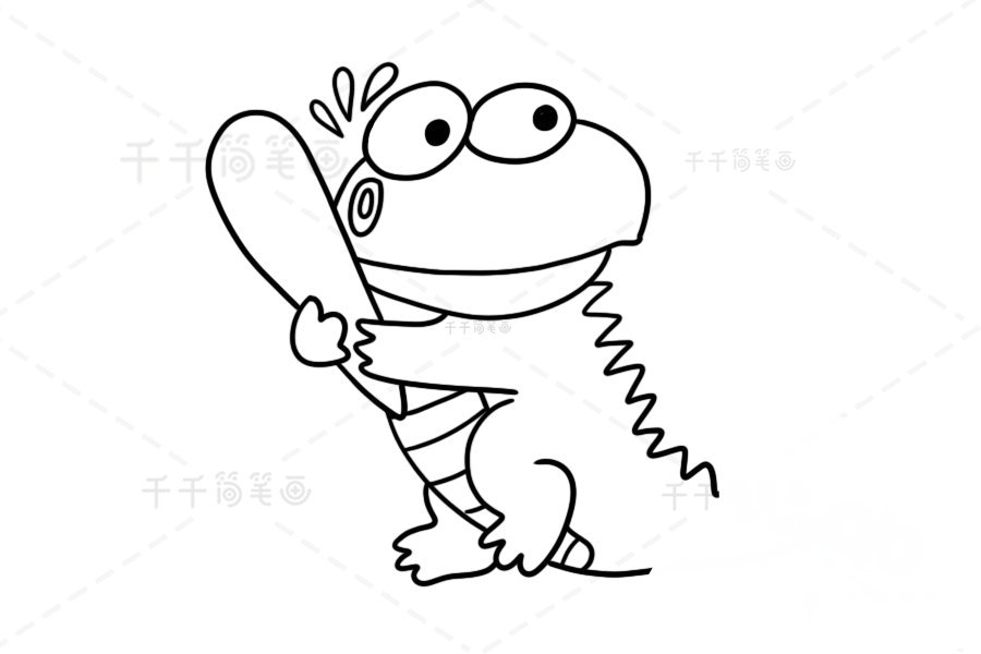 笨笨的小鱷魚簡筆畫