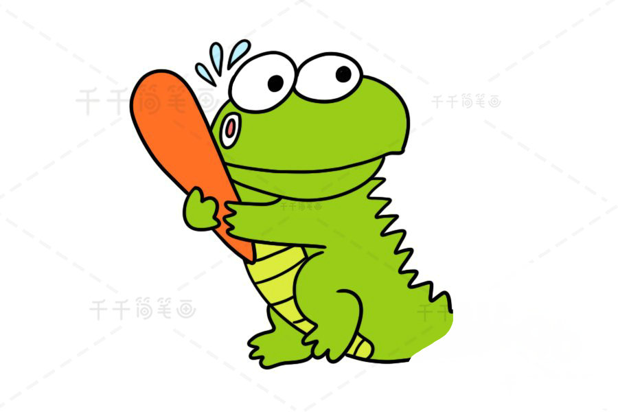 笨笨的小鱷魚簡筆畫