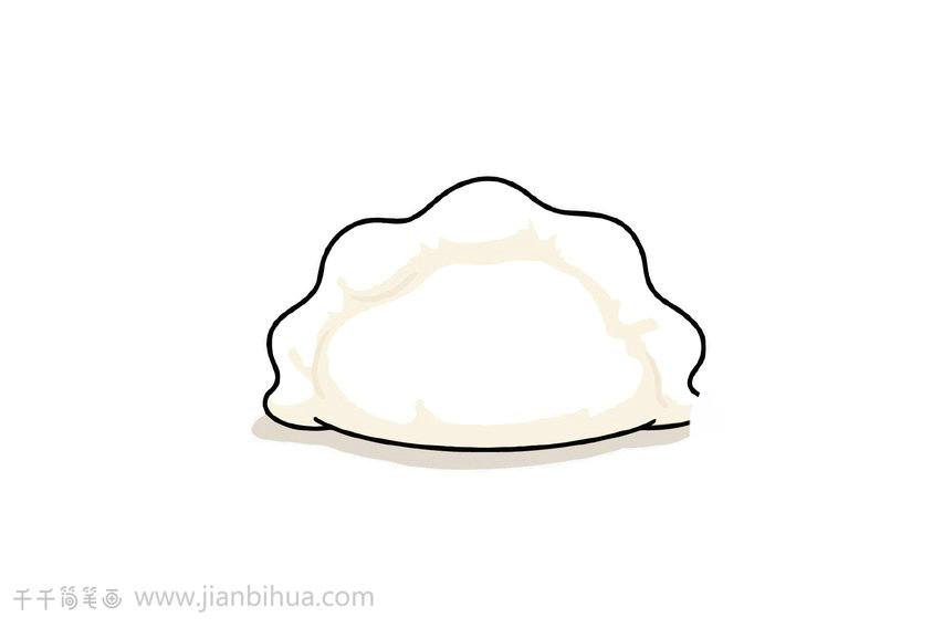 餃子簡(jiǎn)筆畫步驟一