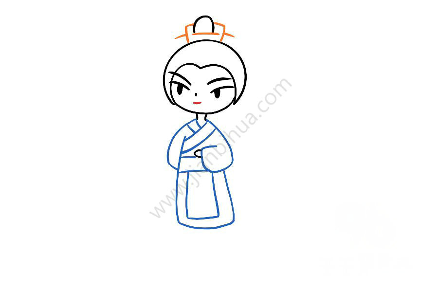 秦朝名士簡筆畫作品