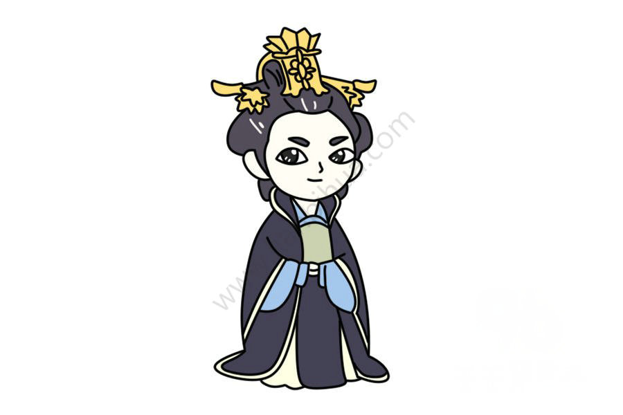 瑯琊榜 越貴妃側(cè)面簡筆畫