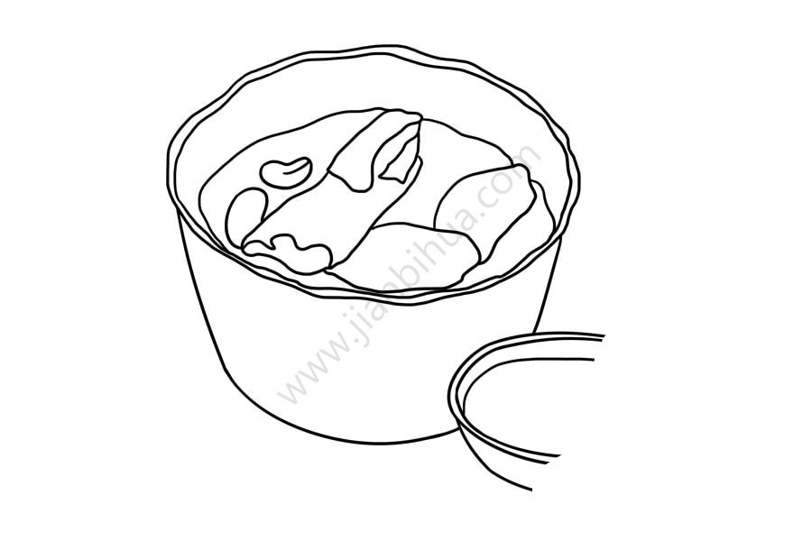 第三步：畫(huà)出蹄花湯
