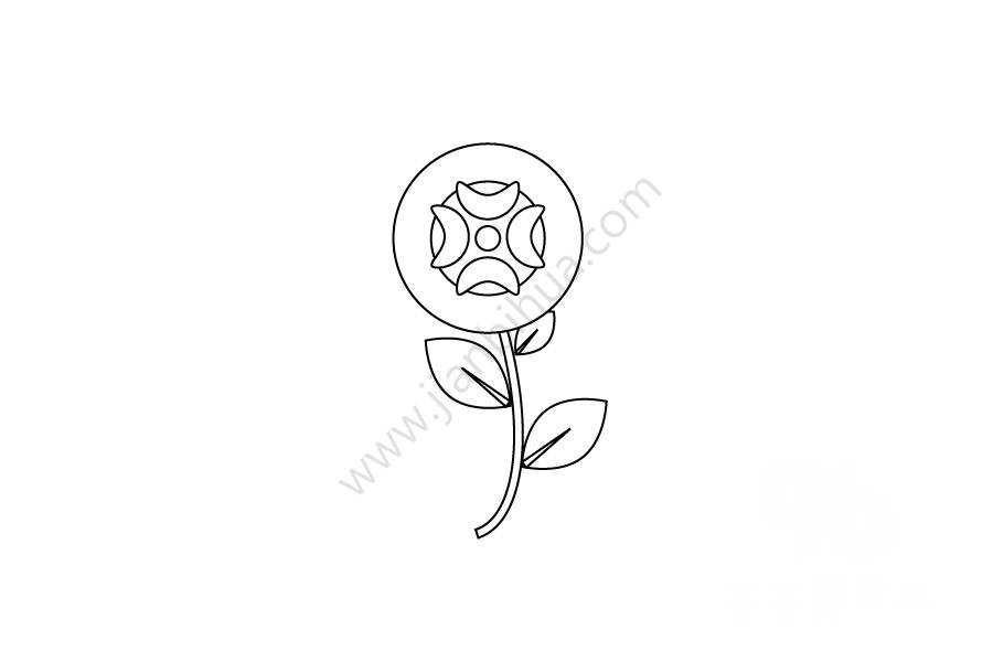 迷人的花朵簡筆畫