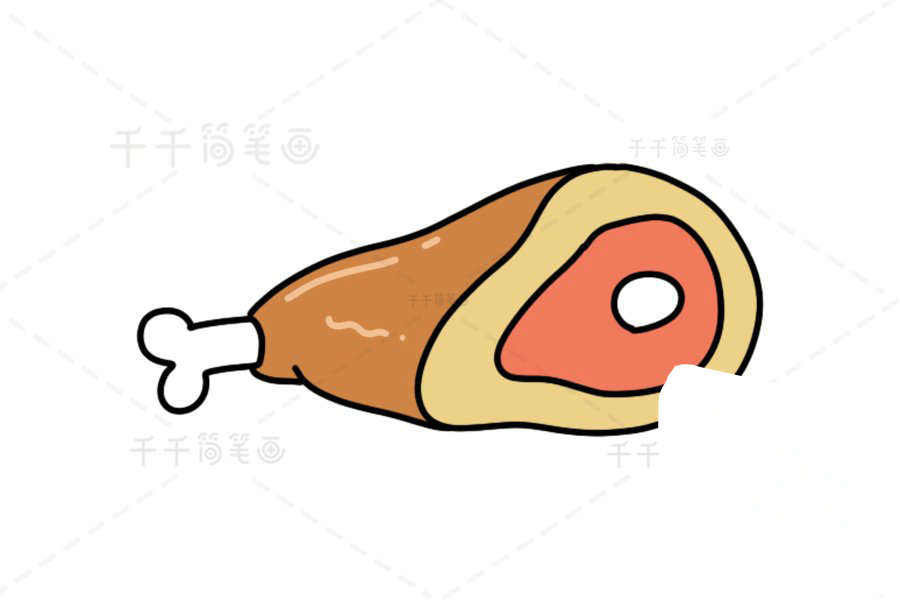 香噴噴的肘子簡筆畫