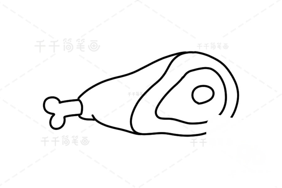 香噴噴的肘子簡筆畫