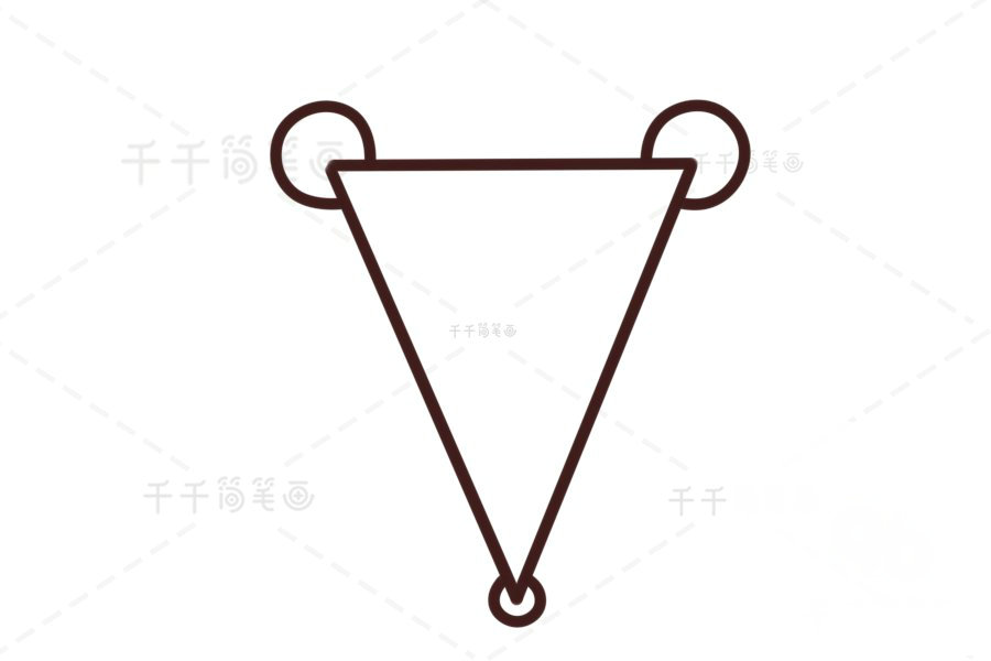 如何畫老鼠頭像簡筆畫步驟二