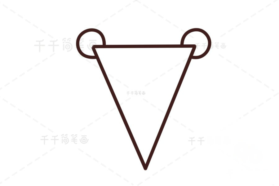 如何畫老鼠頭像簡筆畫步驟一
