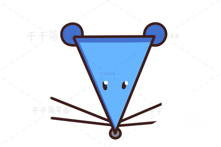 老鼠頭像簡筆畫示例