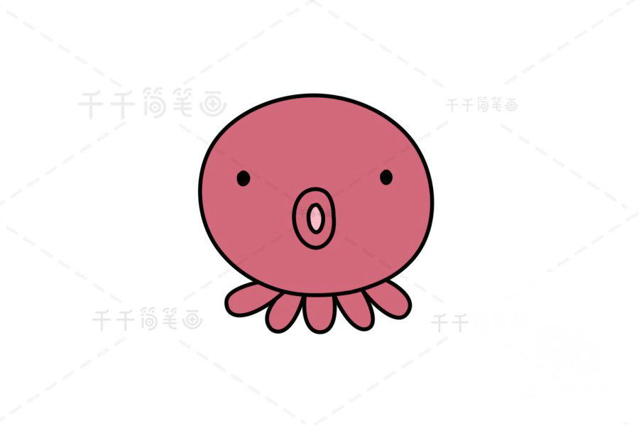 章魚簡筆畫圖片