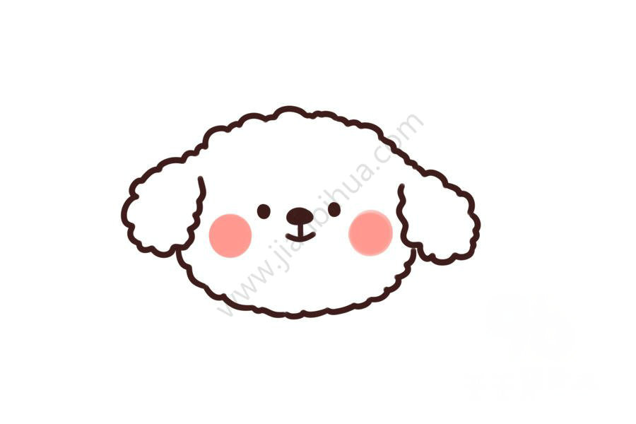白色泰迪狗頭像簡筆畫
