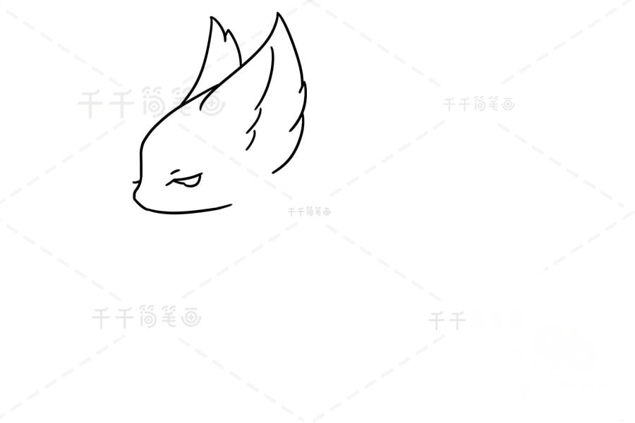九尾狐簡筆畫圖片