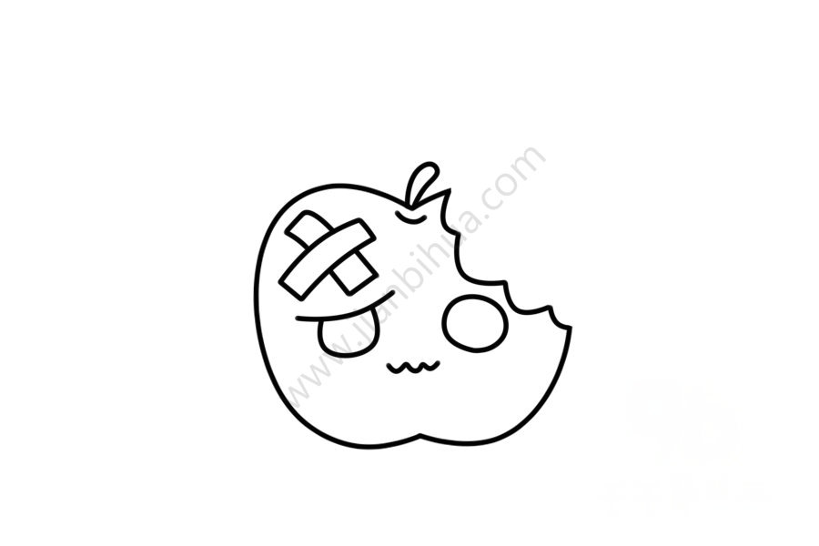 可愛(ài)的蘋(píng)果簡(jiǎn)筆畫(huà)教程