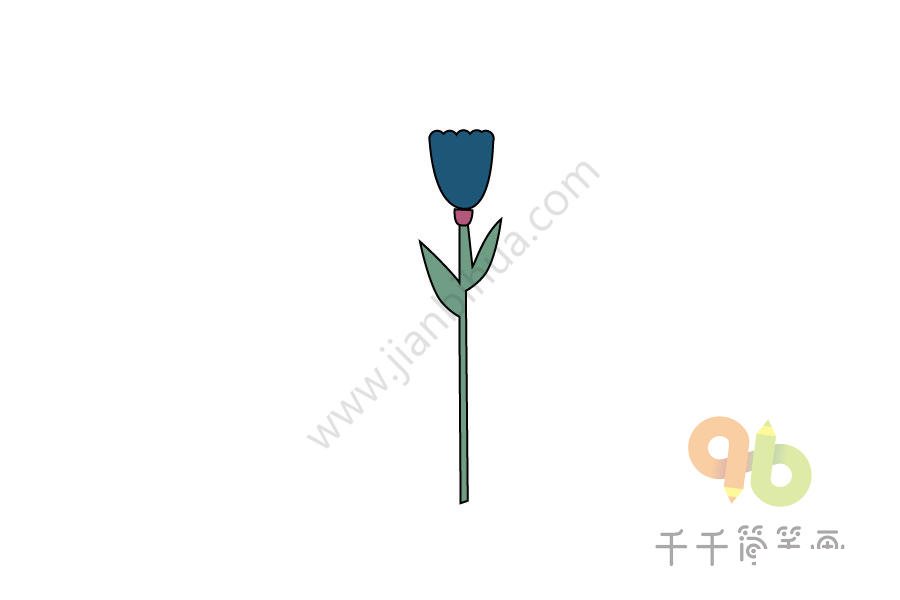 藍(lán)色玫瑰簡筆畫