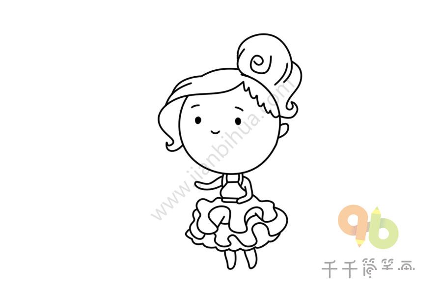 菠蘿女孩簡筆畫