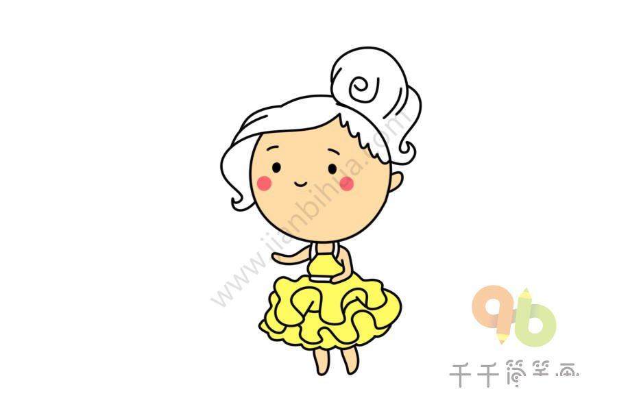 菠蘿女孩簡筆畫