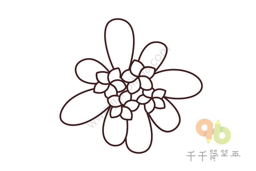 雞蛋花簡(jiǎn)筆畫第六步