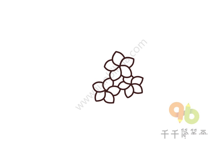 雞蛋花簡(jiǎn)筆畫第四步