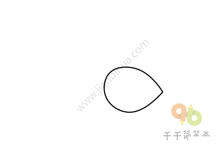 杏仁簡筆畫步驟一