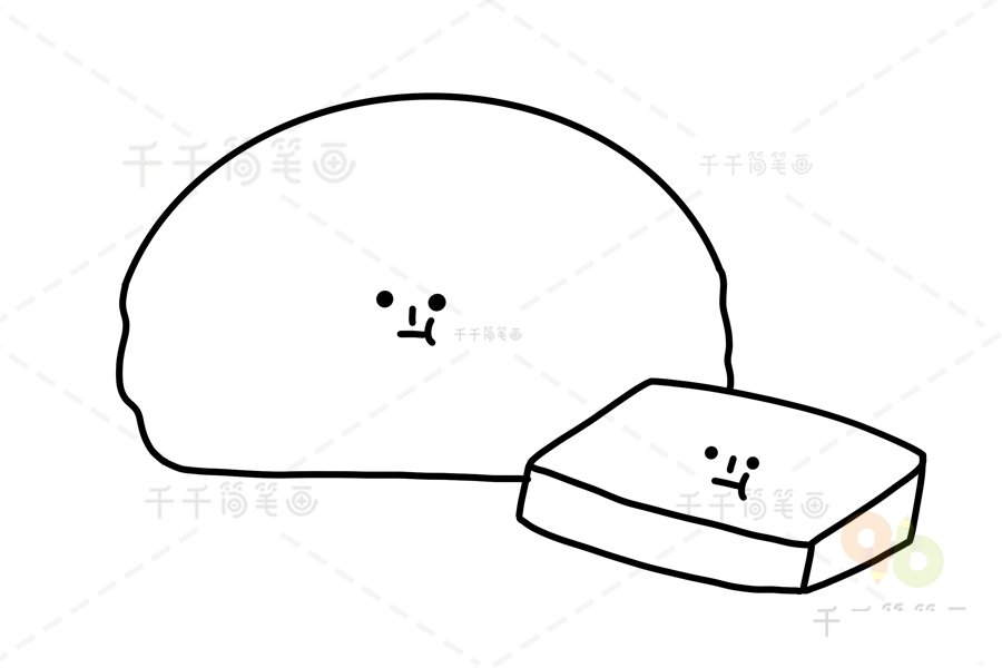 菠蘿包輪廓簡筆畫
