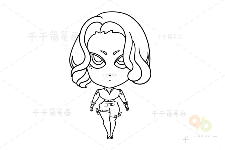 黑寡婦q版簡筆畫