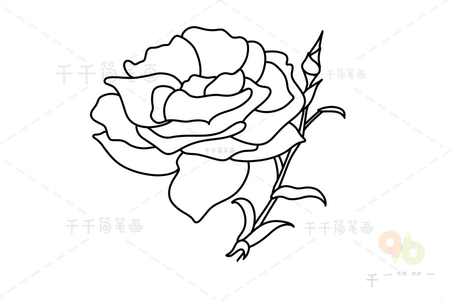 黃玫瑰簡筆畫花蕊