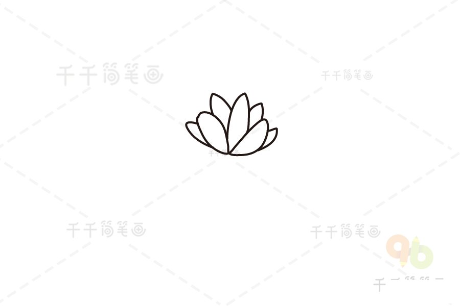黃番紅花簡筆畫基本步驟