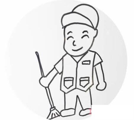 清潔工人怎么畫簡潔易學(xué)_帶步驟圖清潔工簡筆畫圖片