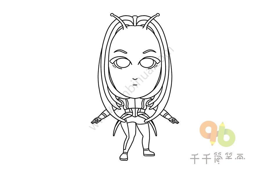 第五步：畫出她的另一條腿