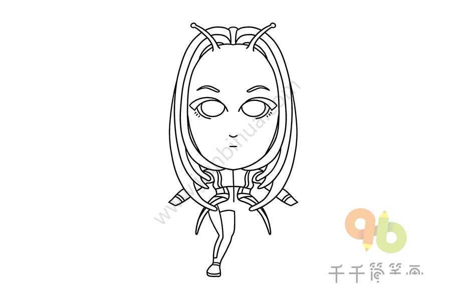 第四步：畫出她的一條腿