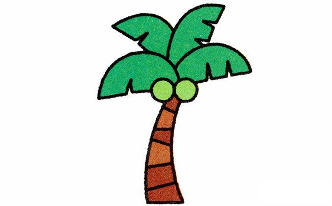 椰子樹(shù)簡(jiǎn)筆畫(huà)步驟圖片大全