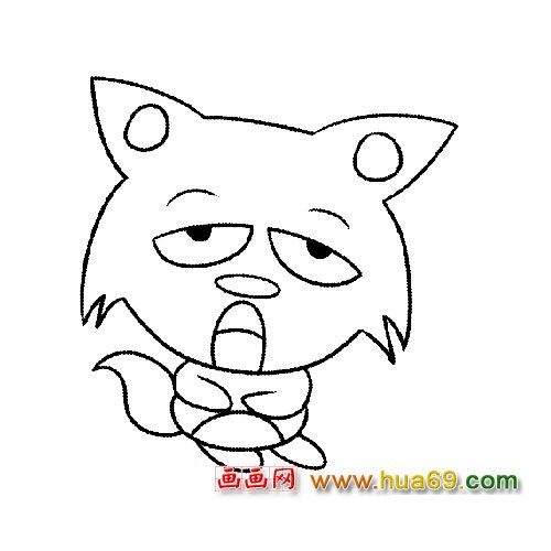 簡筆畫：可愛的狼4
