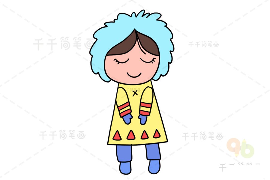 簡(jiǎn)單的女孩簡(jiǎn)筆畫示例