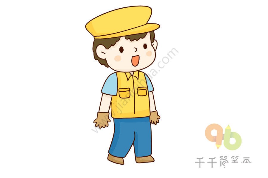 校車司機(jī)簡(jiǎn)筆畫示例