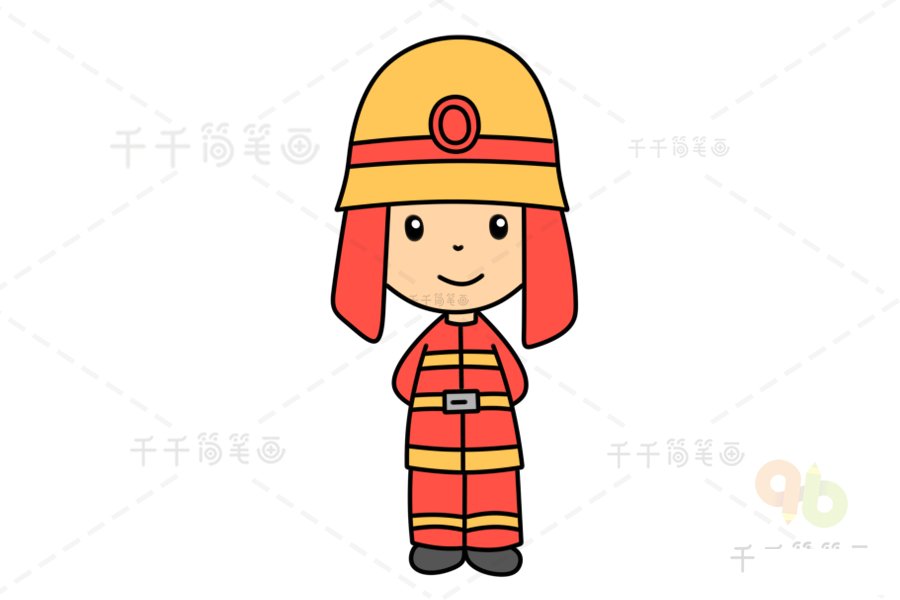 消防員簡筆畫教程2
