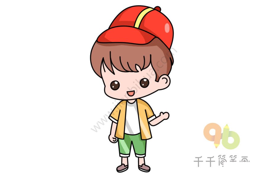 小男孩簡筆畫示例