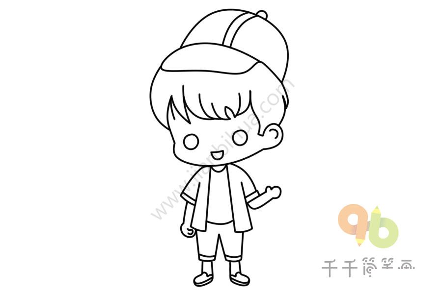 小男孩簡筆畫步驟
