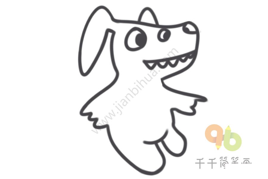狗仔獸簡(jiǎn)筆畫(huà)步驟圖