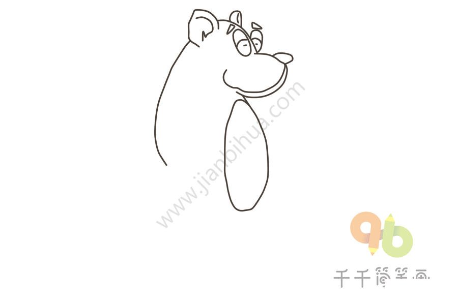 狗熊簡筆畫步驟圖5
