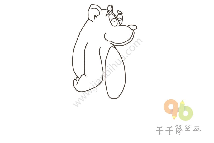 狗熊簡筆畫步驟圖6