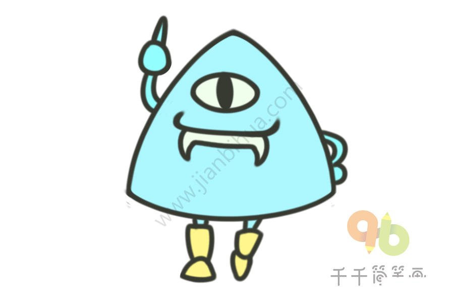 獨(dú)眼小怪簡筆畫步驟圖 1